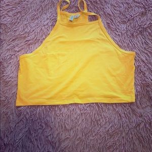 Yellow crop tank top